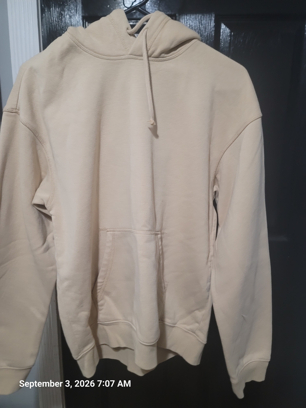 H&M Beige Pullover Hoodie with Kangaroo Pocket
